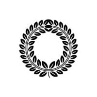 Elegant Laurel Wreath, Minimalist , Circular Emblem - Foliage vector
