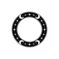 Celestial Circle Vintage Ornament, Starry Motif, Symbolic vector