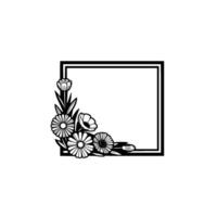 Floral Frame, Minimalist Botanical Illustration, Geometric vector