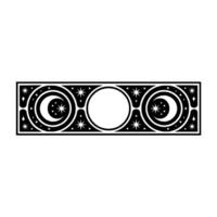 Celestial Geometry Black White Moon Motif vector