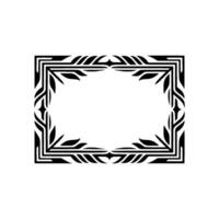 Geometric Deco Frame, Elegant Border, Stylized Leaves vector