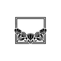 Botanical Frame, Minimalist Floral , Elegant Invitation vector