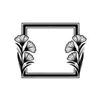 Elegant Floral Frame, Art Deco Style, Minimalist, Botanical vector
