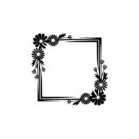 Floral Square Frame, Delicate Botanical vector