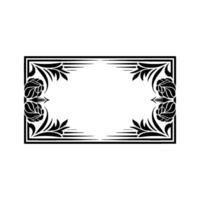 Elegant Botanical Frame, Vintage Style, Minimalist, Border vector