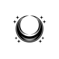Celestial Spark Minimalist Crescent Moon Emblem vector