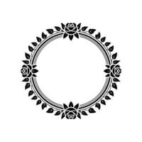 Elegant Floral Circle Frame, Vintage, Ornament vector