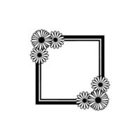 Floral Square Frame, Minimalist Daisy vector