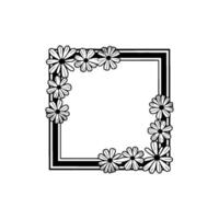 Floral Square Frame, Minimalist Botanical vector