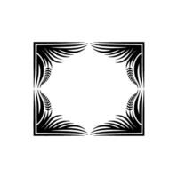 Stylized Fern Frame, Minimalist Botanical vector