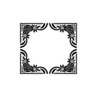 Intricate Floral Square Frame, Vintage Elegance vector