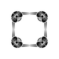 Geometric Floral Frame, Art Deco Style, Symmetry vector