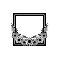 Elegant Floral Frame, Minimalist , Botanical Illustration vector
