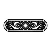 Celestial Ornament Stylized Crescent Moon Starburst vector