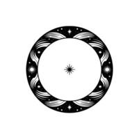 Celestial Circle Starry Emblem of Mystery and Wonder vector