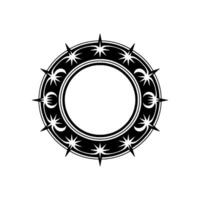 Celestial Circle Minimalist Starburst Emblem, Symmetry vector