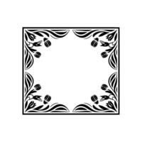 Elegant Floral Frame, Vintage Botanical Illustration, Decorative vector