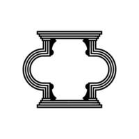 Geometric Column Frame, Minimalist , Circular Motif vector