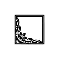 Elegant Floral Corner Frame, Minimalist vector