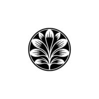 Elegant Black White Lotus Emblem, Minimalist vector