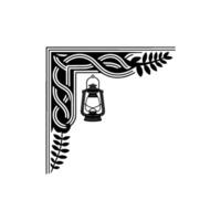 Vintage Lantern Corner, Decorative Ornamentation, Gothic Style vector