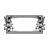 Elegant Lily Frame,Vintage Botanical Illustration vector