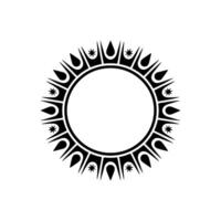 Celestial Circle Minimalist Starburst Ornament, Geometric vector