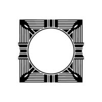 Geometric Circle Frame, Art Deco Style, Minimalist - Lines vector