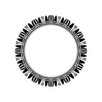 Geometric Tribal Circle, Minimalist - Monotone vector