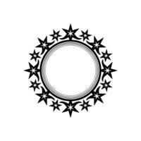 Celestial Border Starry Circular Frame vector