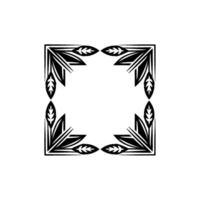 Geometric Leaf Frame, Vintage Style, Minimalist vector