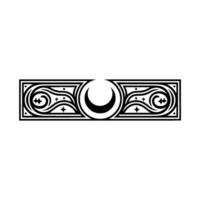 Celestial Ornament, Vintage Border, Lunar Motif vector