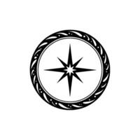 Celestial Compass Minimalist Starburst Emblem vector