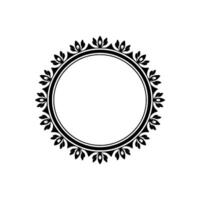 Elegant Floral Frame, Vintage , Minimalist Ornamentation, Circle vector