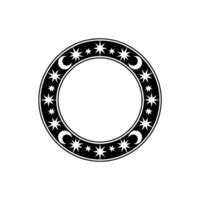 Celestial Circle Starry Portal Emblem vector