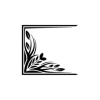 Elegant Botanical Corner Accent, Minimalist vector