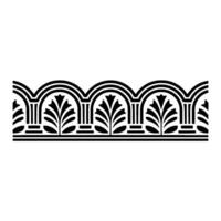 Art Deco Botanical Border Elegant, Stylized vector
