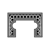 Geometric Archway,Minimalist , Black White, Outline vector