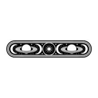 Celestial Lineage Retro Moon Planet Illustration vector