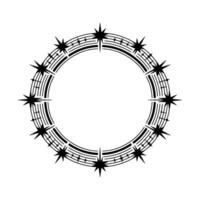 Celestial Rhythm Stylized Starburst Border vector
