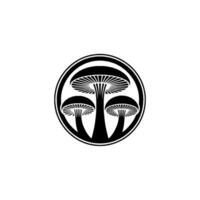 Mystical Mushroom Circle Emblem, Vintage Botanical Illustration vector