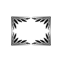 Elegant Botanical Frame, Vintage Style, Minimalist, Square vector