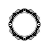 Celestial Frame Lunar Ornamentation, Vintage Style vector