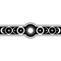 Celestial Border Moon Phases Starburst Ornament vector