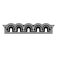 Art Deco Wave Border, Geometric Ornamentation - Line vector