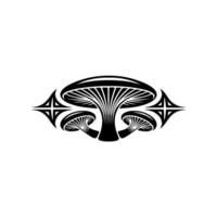 Geometric Mushroom Emblem, Tribal Style vector