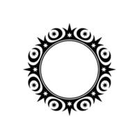 Celestial Circle Tribal Moon Motif, Minimalist, Stars vector