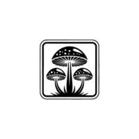 Tripping Trio Minimalist Mushroom Emblem vector