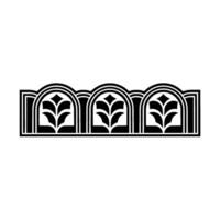Art Nouveau Window Motif, Black White, Decorative Border vector