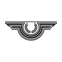 Geometric Laurel Emblem, Vintage Style vector